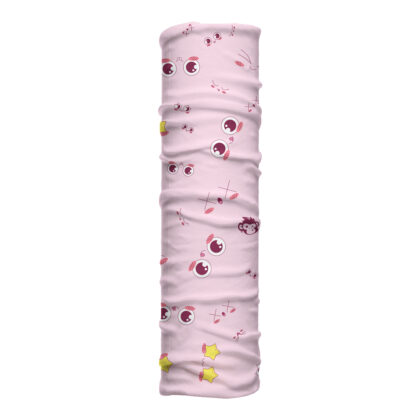 Cuello largo Doodling Rosa con garabatos ilustrados en fondo rosa. Microfibra transpirable para climas fríos y expresión artística sin reglas.