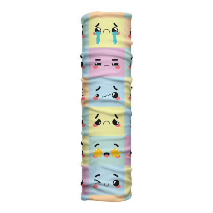 Cuello largo Emoticones con caritas amarillas expresivas. Microfibra transpirable ideal para climas fríos y expresión personal con protección.