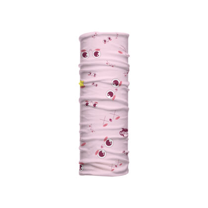 Cuello mediano Doodling Rosa con doodles de caritas y expresiones en fondo rosado. Microfibra transpirable ideal para climas cálidos o uso diario.
