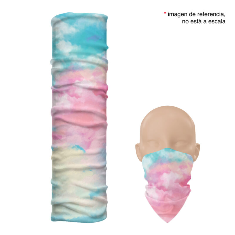 diseño extendido de la balaclava larga Nubes de Algodón con tonos pastel cielo y acuarela