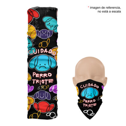 Balaclava larga edición limitada Cuidado Perro Triste – mockup
