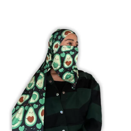 Balaclava Larga Aguacates Kawaii con diseño tierno de aguacates, vista frontal