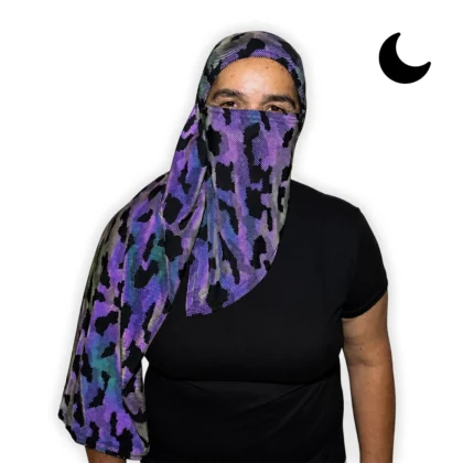 Balaclava larga Snake Rainbow Reflectiva de noche, con destellos de colores al reflejar la luz