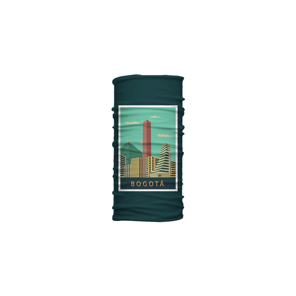Cuello corto Bogotá con estampado de Torre Colpatria y cerros orientales