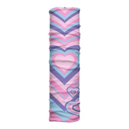 Cuello largo Latido con corazones concéntricos en degradado pastel