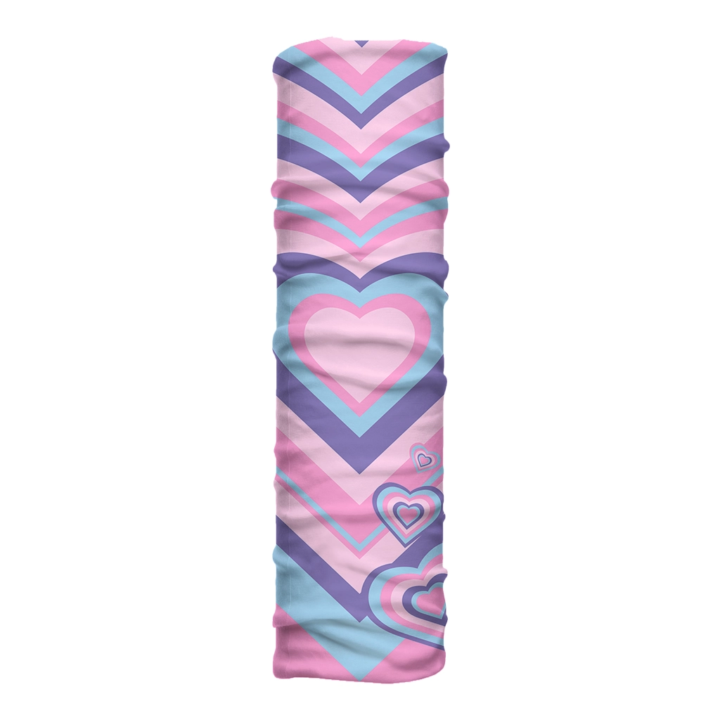 Cuello largo Latido con corazones concéntricos en degradado pastel