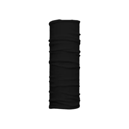 Cuello mediano negro sólido sin estampado