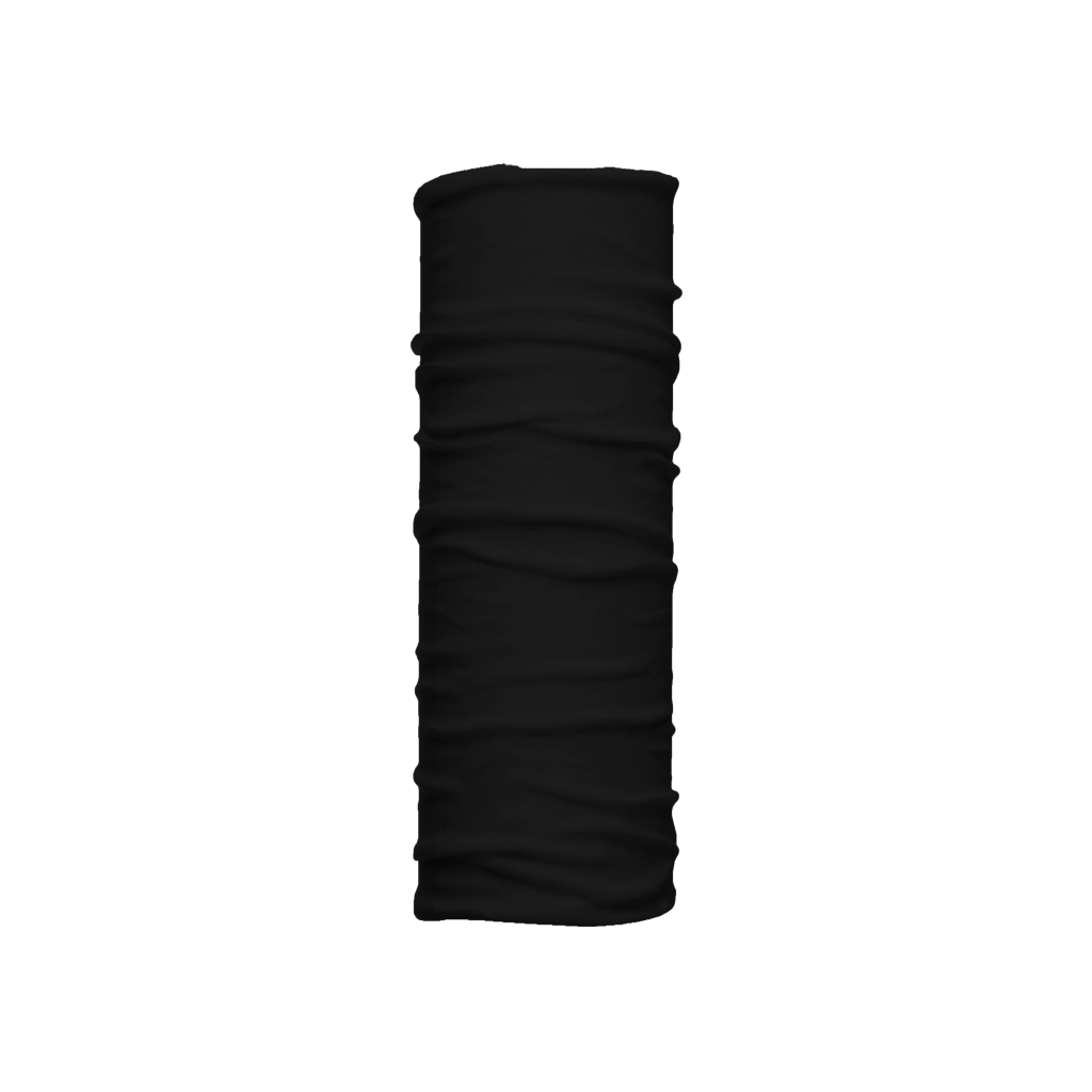 Cuello mediano negro sólido sin estampado